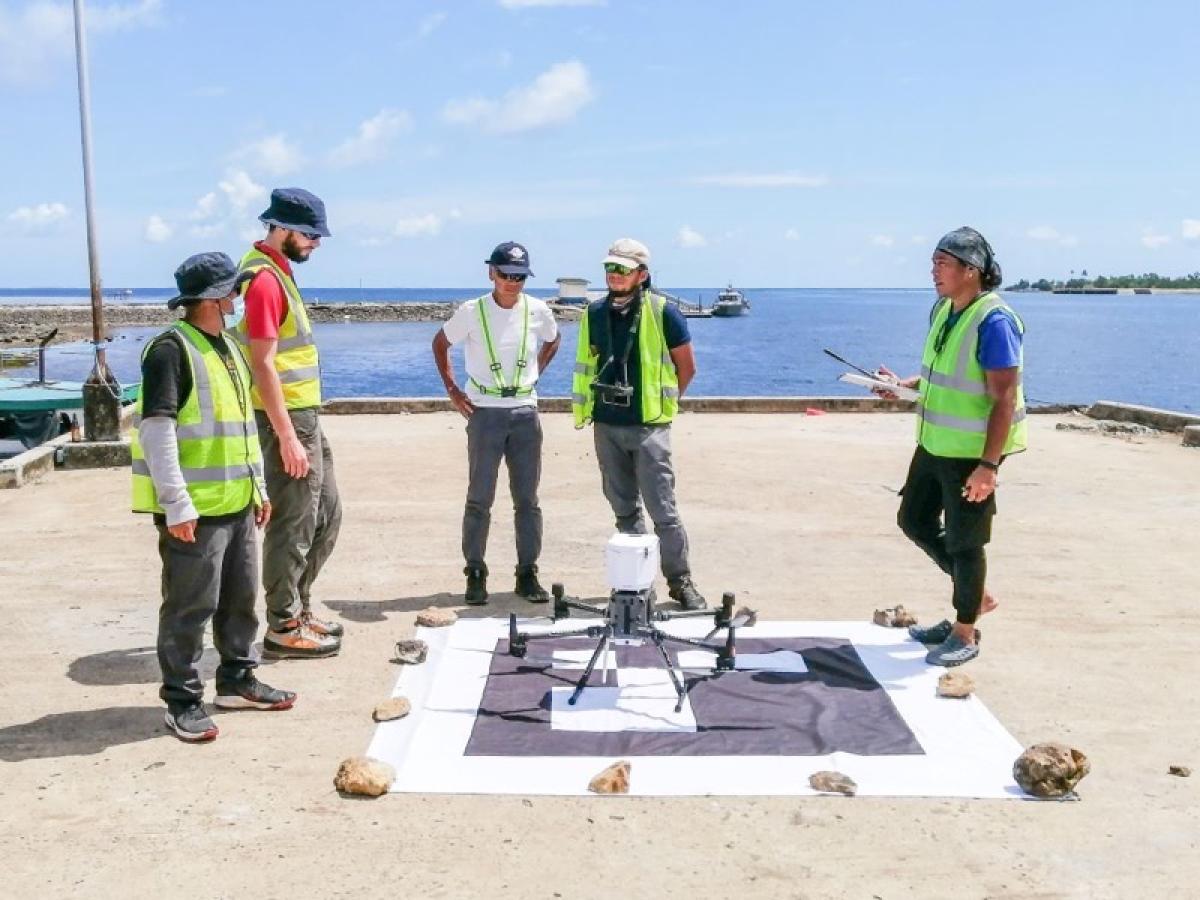 Phillipines Flying Labs in Tawi Tawi setting up cargo drone for a potential take off and landing site for an inter island delivery Kenneth Ramah