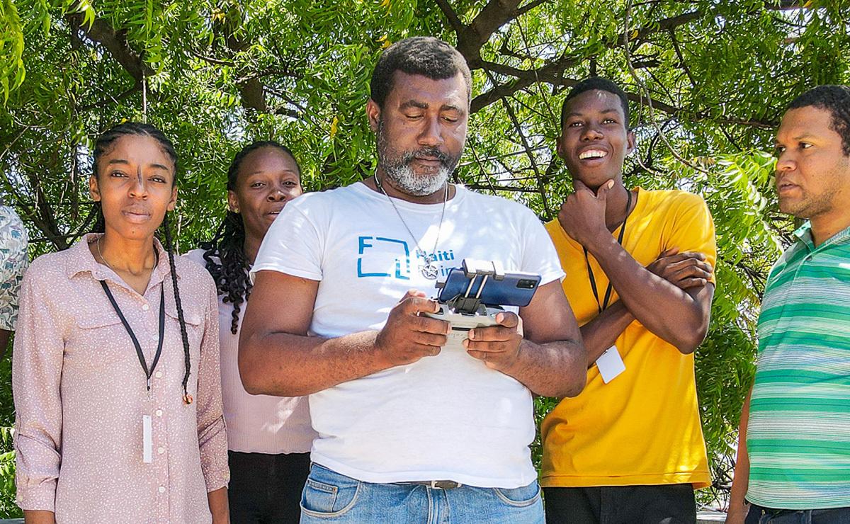 Haiti drone in the field